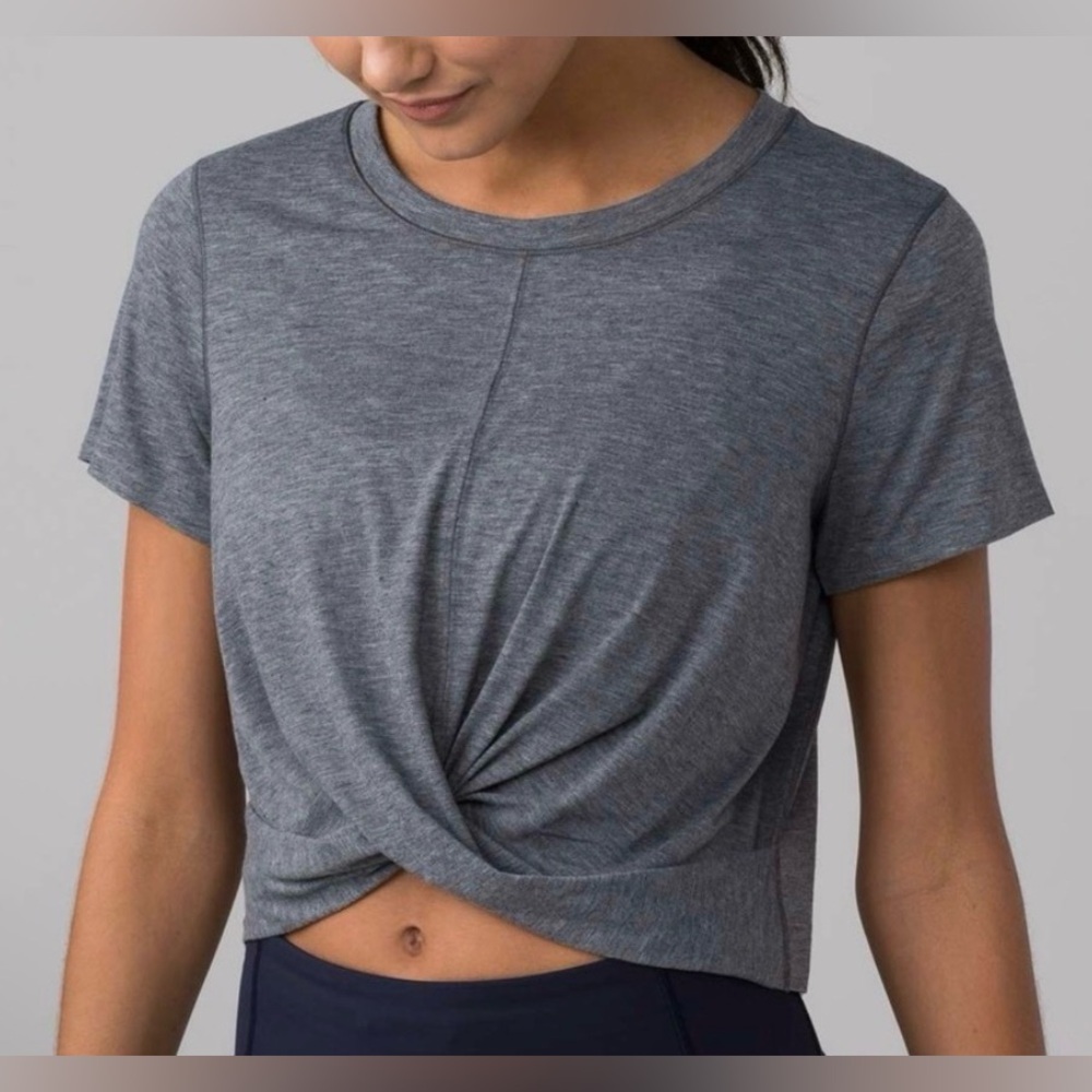 Lululemon Intended Crop Tee Heathered Grey